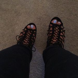 Impo ‘Tia’ Black Lace Up Sandals